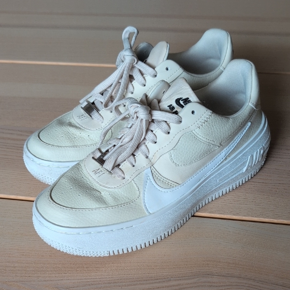 Nike Air Force 1 Low Beige and White Sneakers